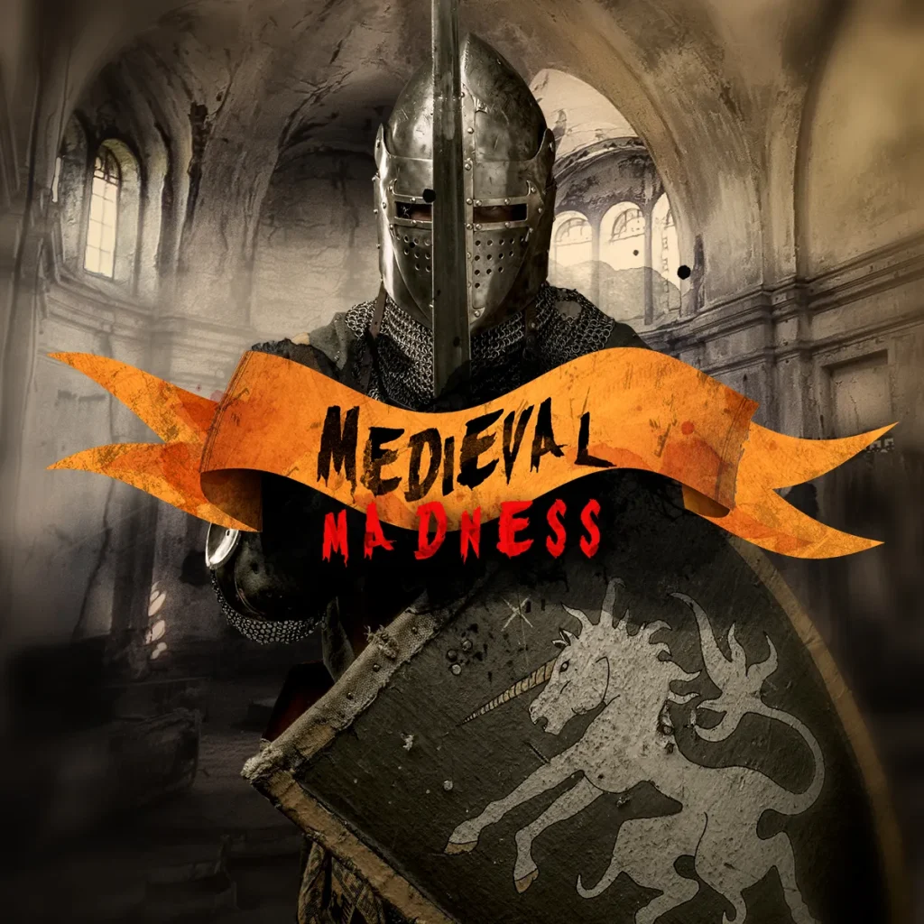 scary escape room with a medieval age knight